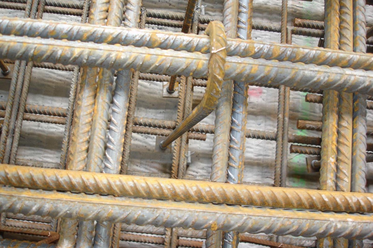 hrc-projects-close-up of hrc-headed bars as shear reinforcement of a slab